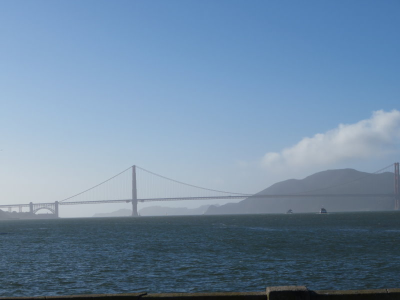First look at the Golden Gate Bridge; would you believe the fog struck again